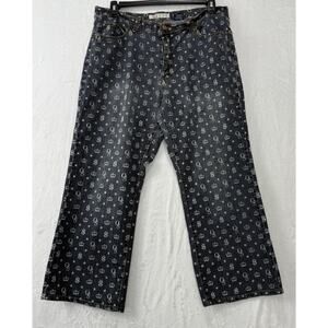 Old Skool Womens High Rise Cropped Denim Jeans Blue Size 14